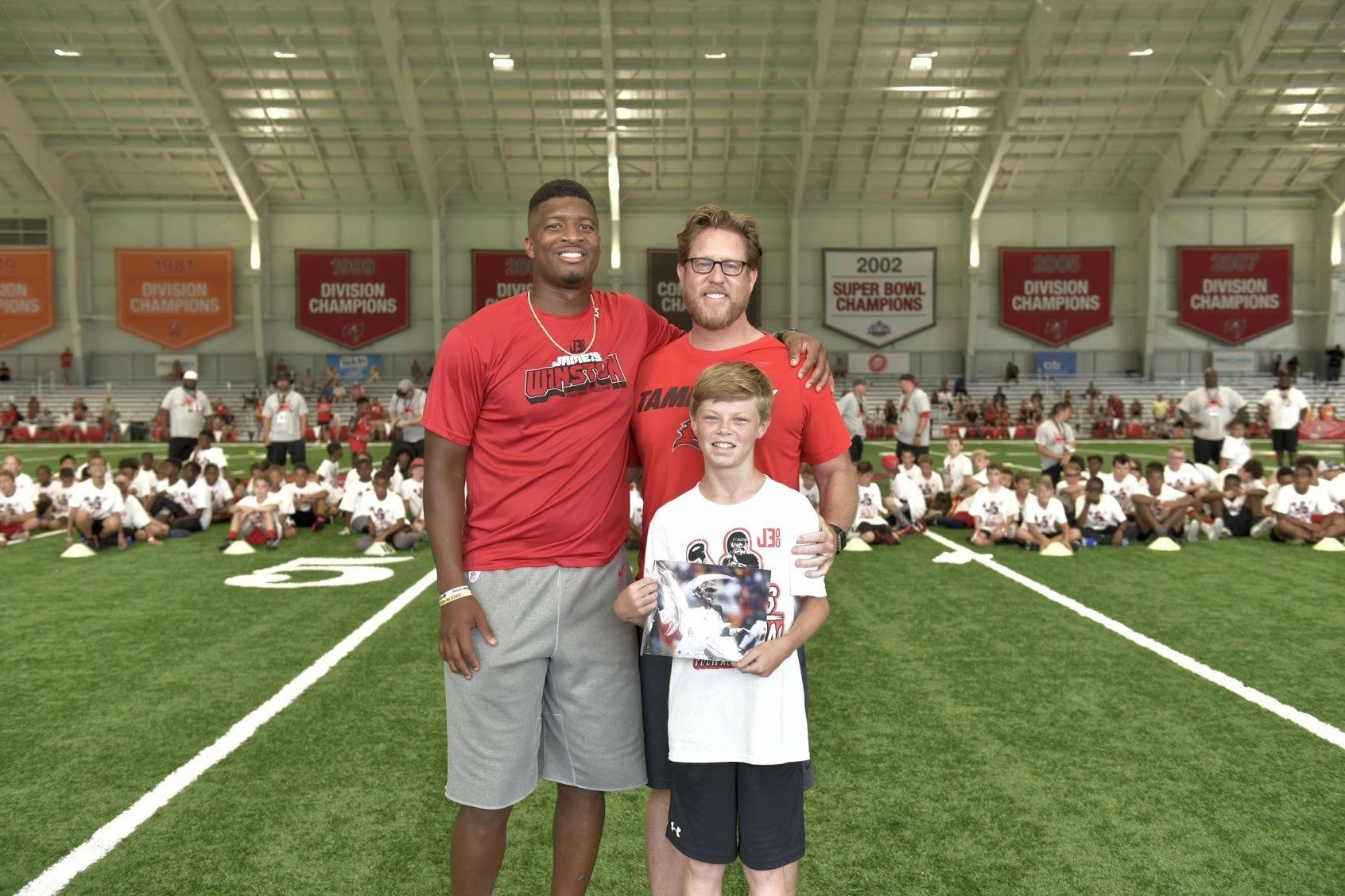 Chad Foster with Champ Bailey and Jameis Winston